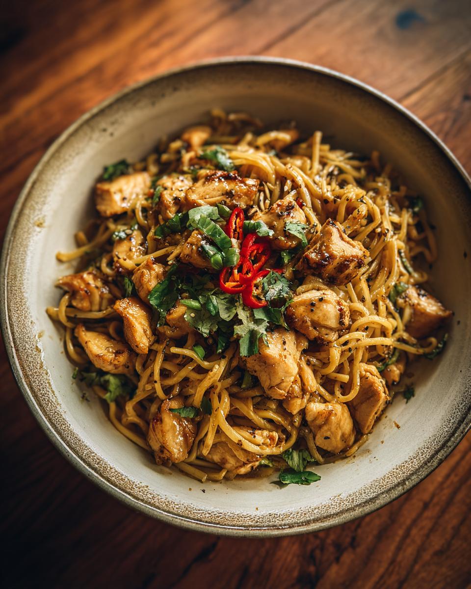 Scrumptious Sticky Garlic Chicken Noodles: 1 Recipe! 4 Sticky Garlic Chicken Noodles recipe - detail 1