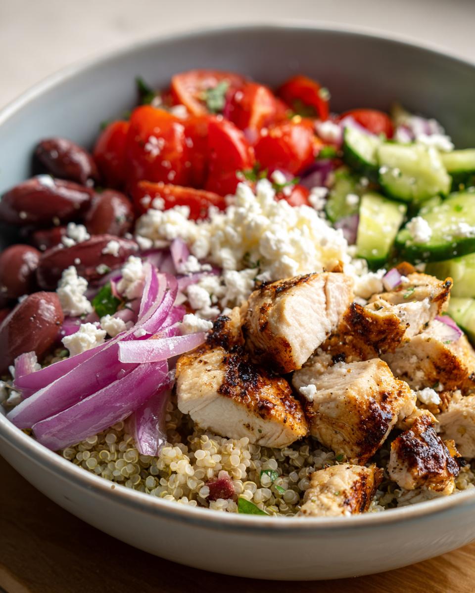 The BEST, Quick 30-Min. Healthy Greek Chicken Bowl Recipe 5 The BEST Healthy Greek Chicken Bowl recipe - detail 2